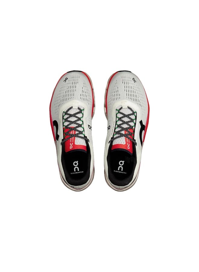 On Cloudmonster 2 Comfort Mesh Cushioning Anti-Slip Low-Top Running Shoes (White/Red) - Image 4