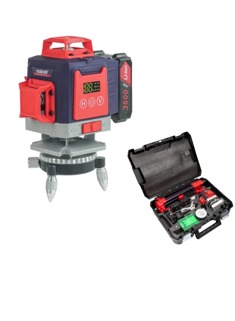 makute CLL111-16J 16-Line Green Laser Level 360° Self-Leveling Tool, High Precision, Rechargeable with 2 Batteries, IP54 Waterproof, Tripod Included for Construction, Flooring, Wall & Ceiling Mounting - Image 1