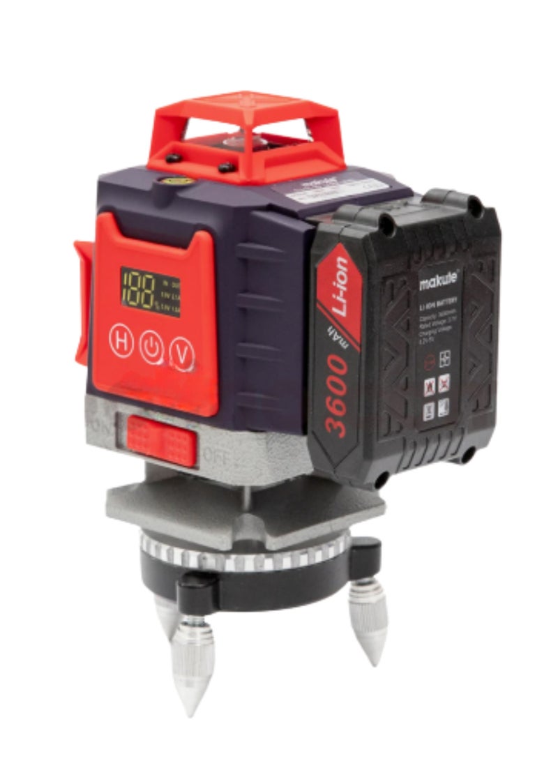 makute CLL111-16J 16-Line Green Laser Level 360° Self-Leveling Tool, High Precision, Rechargeable with 2 Batteries, IP54 Waterproof, Tripod Included for Construction, Flooring, Wall & Ceiling Mounting - Image 3