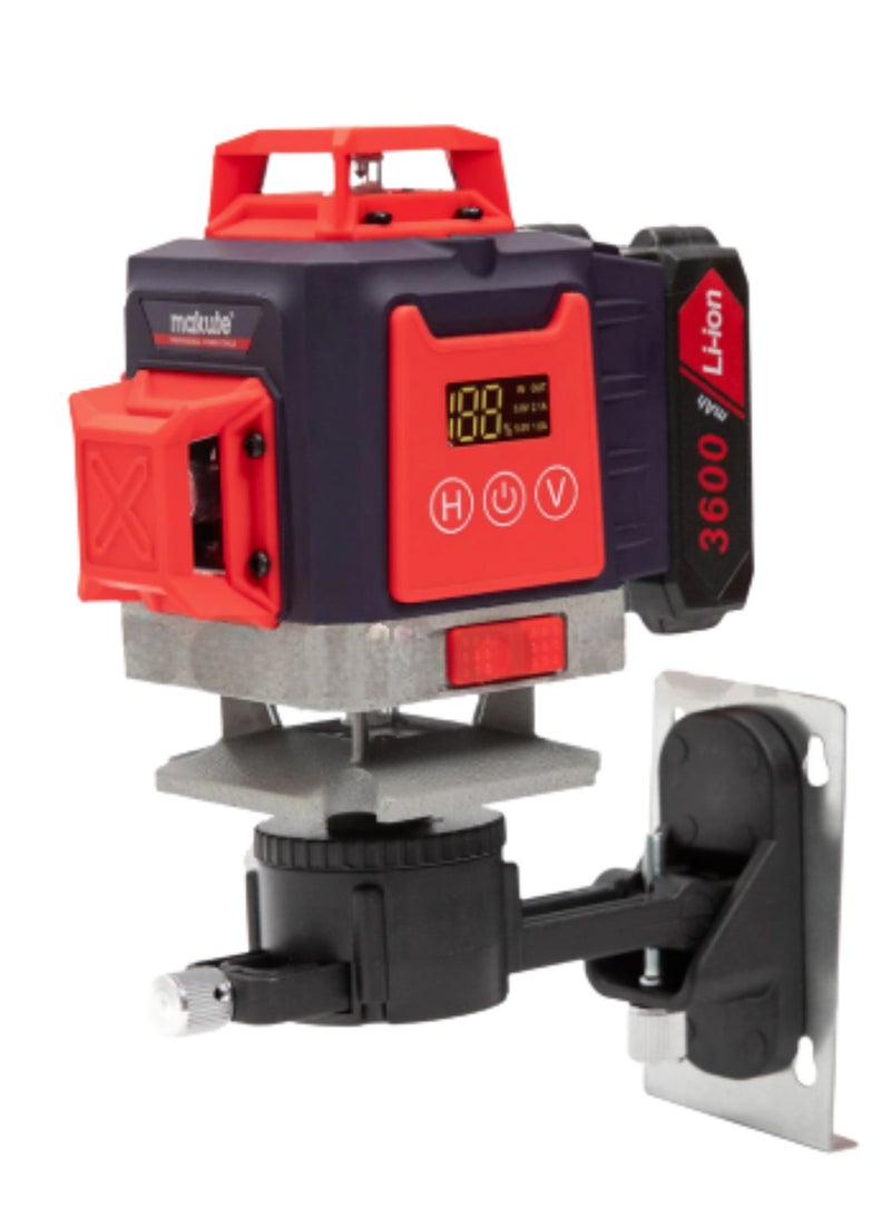 makute CLL111-16J 16-Line Green Laser Level 360° Self-Leveling Tool, High Precision, Rechargeable with 2 Batteries, IP54 Waterproof, Tripod Included for Construction, Flooring, Wall & Ceiling Mounting - Image 5