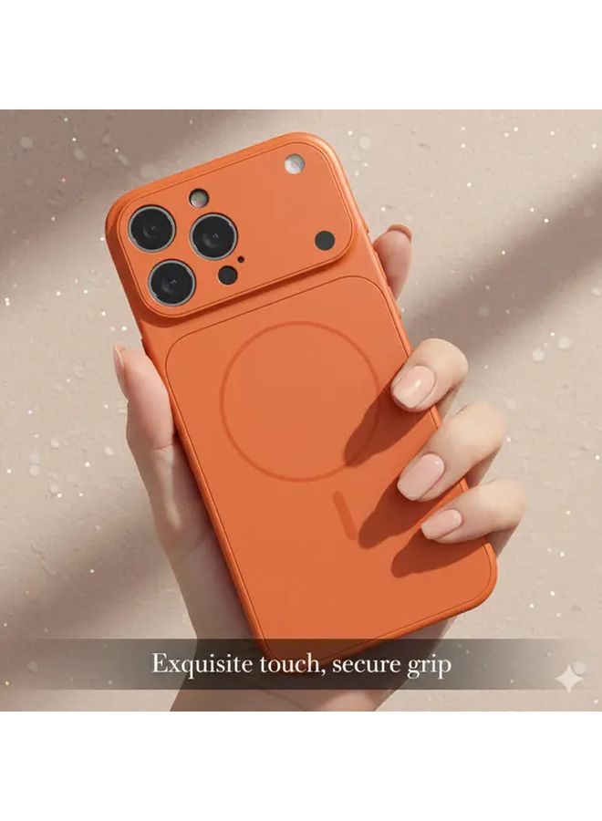 Orange C58 Deluxe Slim Bezel Case Ag Matte Finish Compatible With Iphone 17 Ultra Slim Profile Military Grade Shock Resistance Quick Display Access - Image 2
