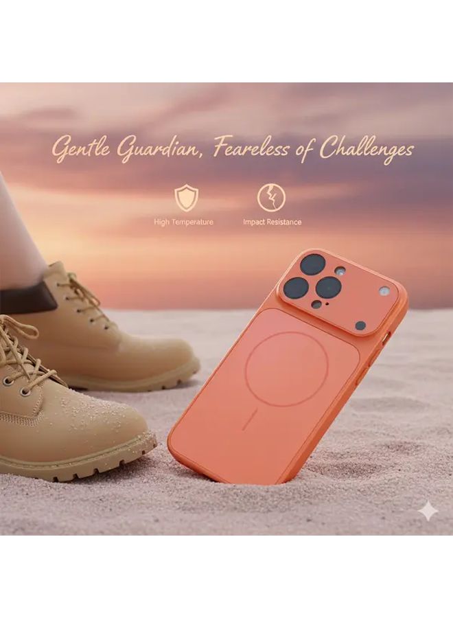 Orange C58 Deluxe Slim Bezel Case Ag Matte Finish Compatible With Iphone 17 Ultra Slim Profile Military Grade Shock Resistance Quick Display Access - Image 1
