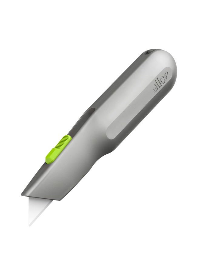 Slice 10491 Utility Knife, Finger Friendly Ceramic, Auto Retracts for Safety, Heavy Metal Handle, Comfortable Grip, Stores Extra, Ambidextrous, Easy Change, Non-Locking Blade - Image 1