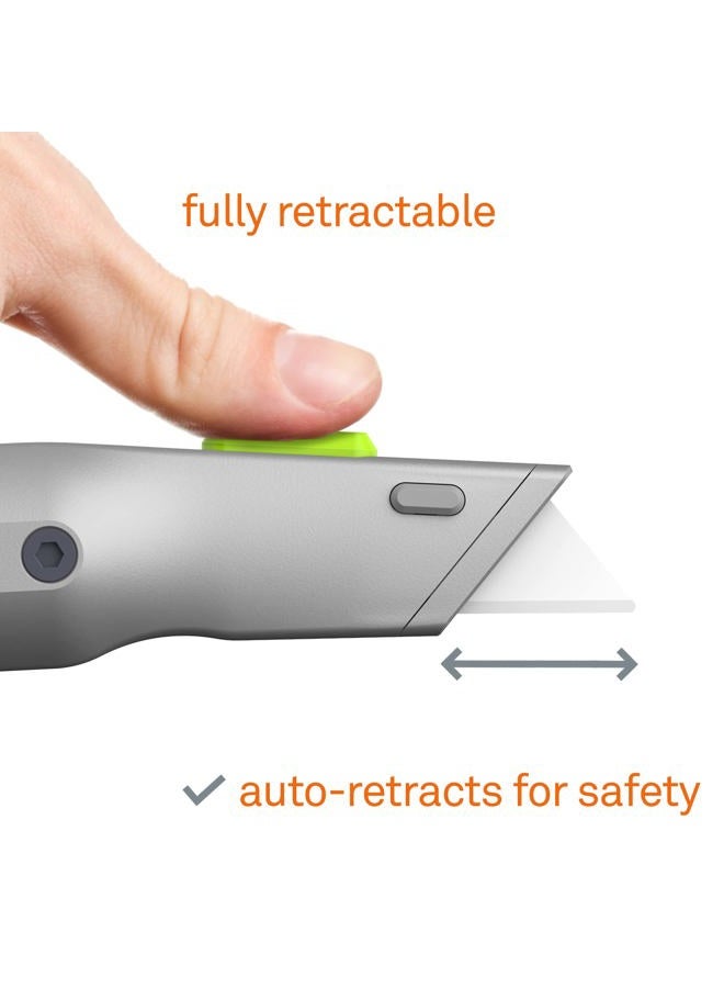 Slice 10491 Utility Knife, Finger Friendly Ceramic, Auto Retracts for Safety, Heavy Metal Handle, Comfortable Grip, Stores Extra, Ambidextrous, Easy Change, Non-Locking Blade - Image 4