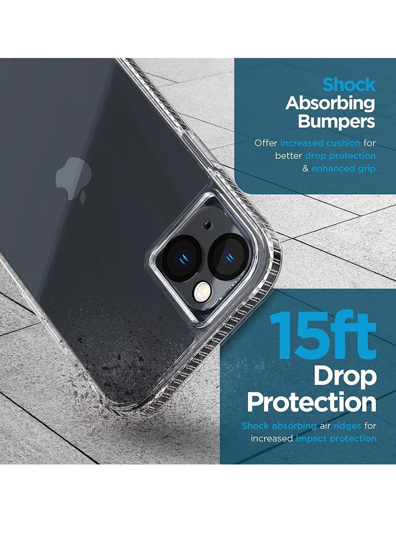 ELTRAZONE 3 in 1] Protection Pack - iPhone 14 Case (Tough Clear), Tempered Glass & Lens Protector - 15ft Drop Protection, Wireless Charging Compatible - Anti Yellowing, Shockproof, Anti Scratch - Image 3