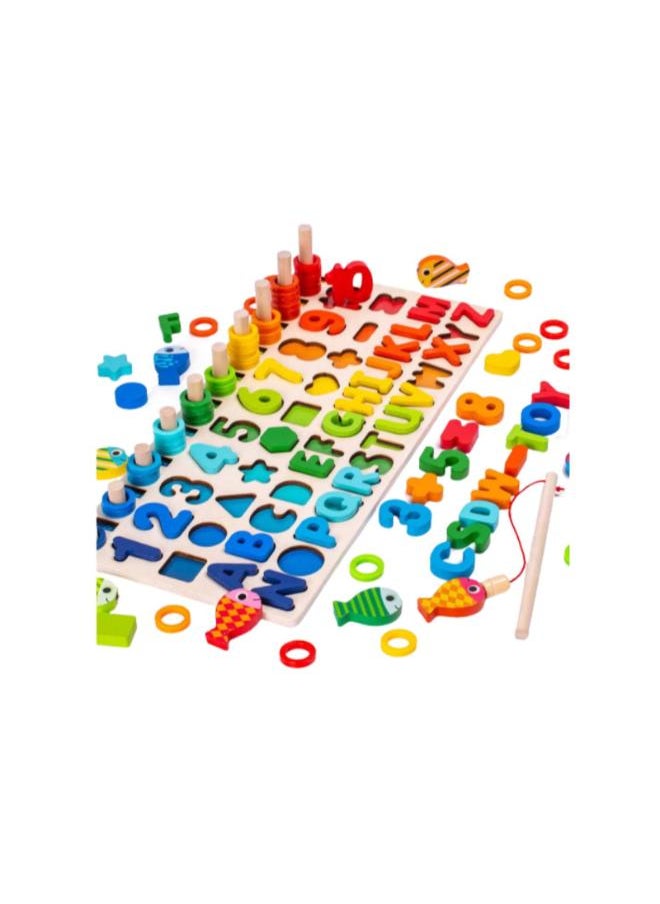 Montessori Toys - Colorful Geometric Sets -5*1 - Multi-color CODE / S15-740  - Image 1