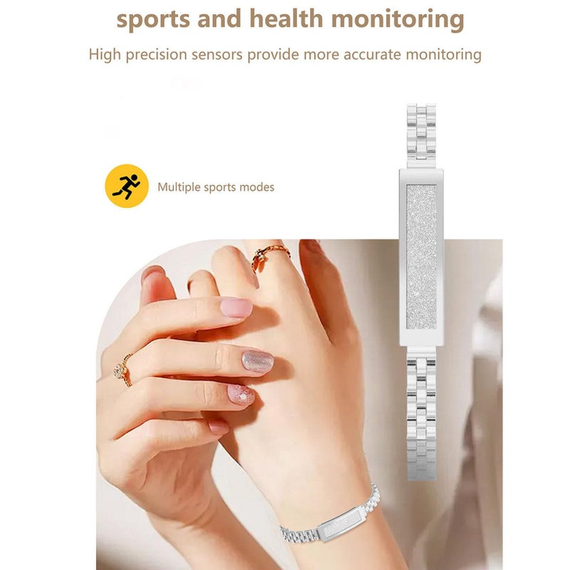 Silver Smart Health Fitness Tracker Bracelet Sleep Tracking Step Counter Remote Photo Control - Image 5