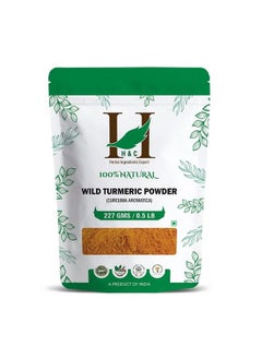 H&C HERBAL INGREDIENTS EXPERT مسحوق الكركم البري الطبيعي/جانجلي هالدي/كاستوري مانجال 227 جرام / 0.5 رطل / 08 أونصة؛ للعناية بالبشرة  - Image 2