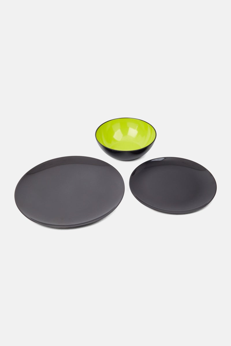 Alpina 12-Piece Melamine Dinnerware Set, Green - Image 3