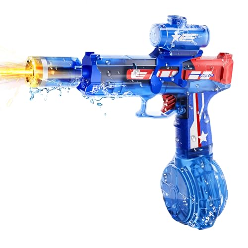 YoPoll Electric Water Gun for Adults Kids Automatic Electric Squirt Gun with Long Range Powerful LED Light Water Gun Pistol Blaster Soaker Water Guns for Summer Outdoor Beach Swimming PoolBlue - Image 1