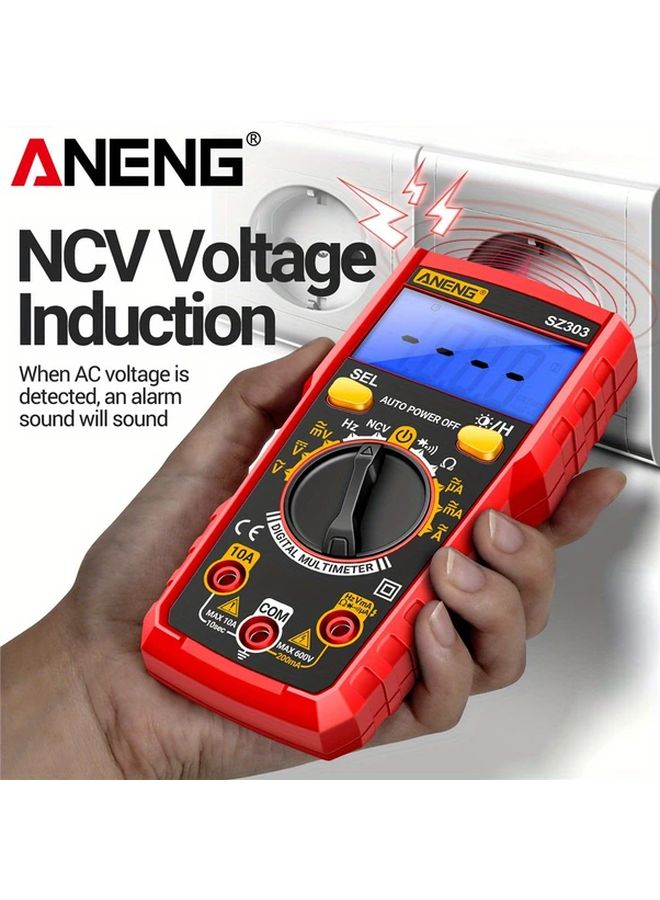 ANENG SZ303 Professional Digital Multimeter 1999 Counts High Precision Red - Image 5