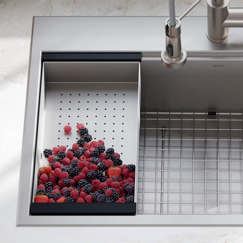 KRAUS Stainless Steel Colander for Workstation Kitchen Sink, CS-6 - Image 1