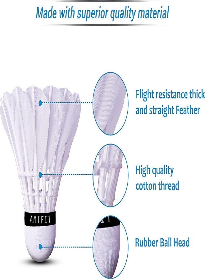 AMIFIT Steller Gold Series Feather Shuttlecock, Pack of 3 (White) - Image 3