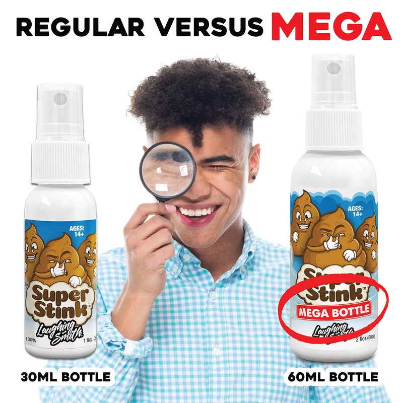 Laughing Smith SUPER STINK (Mega Size 60ml) - Fart Spray - 'Insanely Strong' Extra Potent Stink - Fake Poop Smelling Prank Stuff - Smells Like Super 'Bad' Gas - Great Gag Gifts, Stocking Stuffers & Fun Party Favors - Image 4