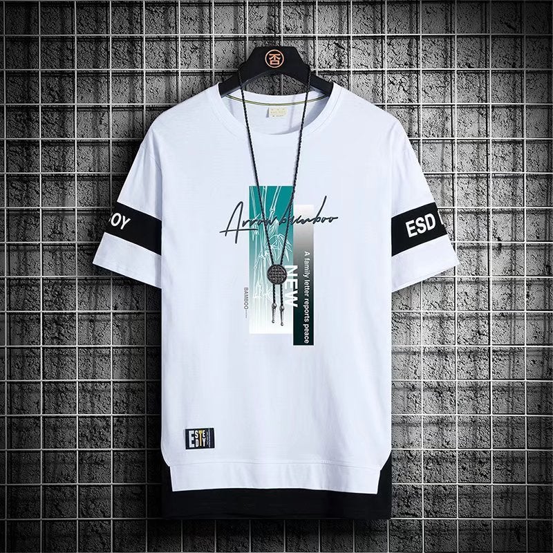 Men'S Short-Sleeve 2023 New Summer Ice Silk Half-Sleeve Men'S T-Shirt Trendy Versatile Student Top - Image 1