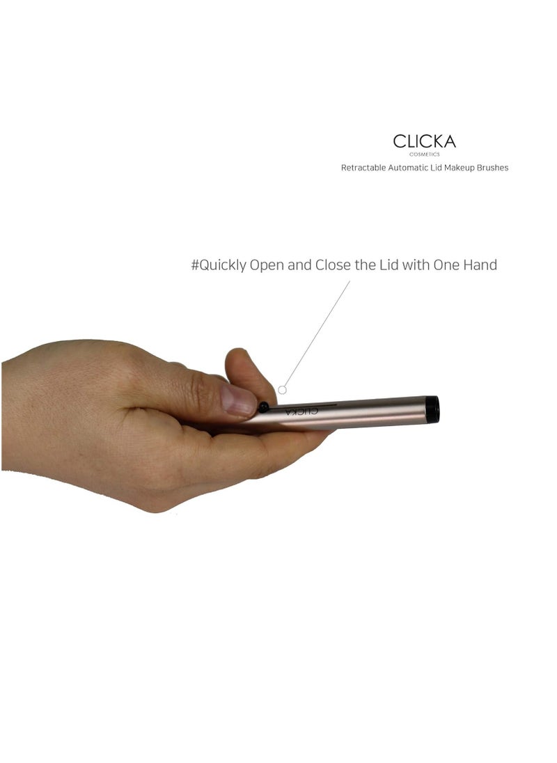CLICKA Retractable Automatic Lid Professional Lip Brush 1pc (Champagne Gold)  - Image 5