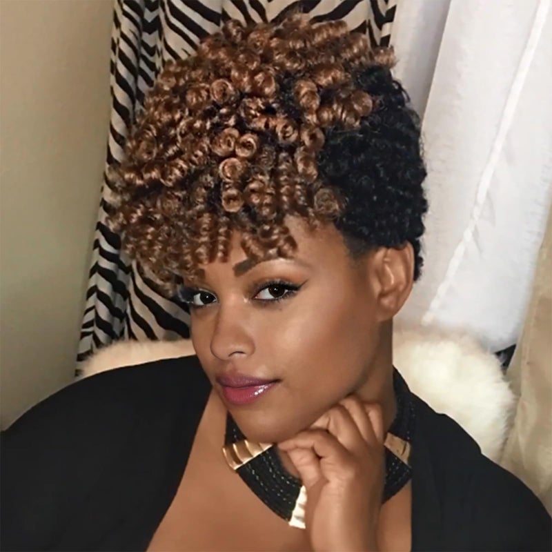 MIMAN 5 Packs 10 Inch Short Curly Crochet Hair for Black Women 6MM Brown Crochet Braids Synthetic Hair Extensions for Women DIY Mohawk Afro Braided Hairstyle Brown