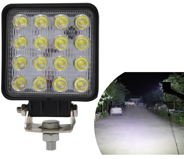 ELTRON TURBO Original Waterproof 16 LED 48W 12V DC Square Focus Beam Light | Fog Light Waterproof Pod Driving Spot Head Lamp | Off-Roading Lights Universal for All Bikes And Cars Bar light (Pack of 4) - Image 5