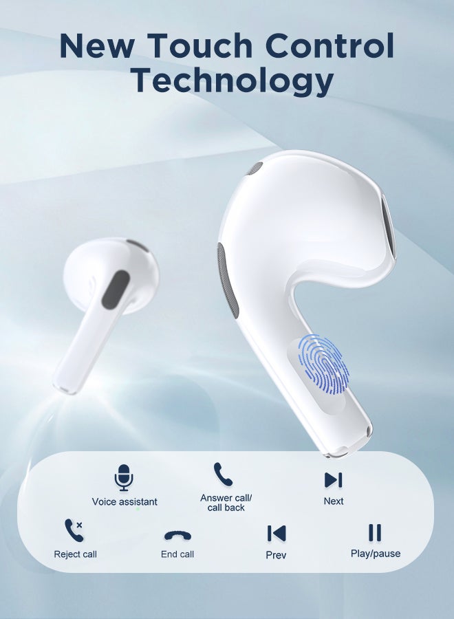 جوي روم JR-T03S Plus سماعات أذن لاسلكية نصف بلوتوث 5.1 TWS مع غطاء واقٍ إصدار قياسي أبيض - Image 2
