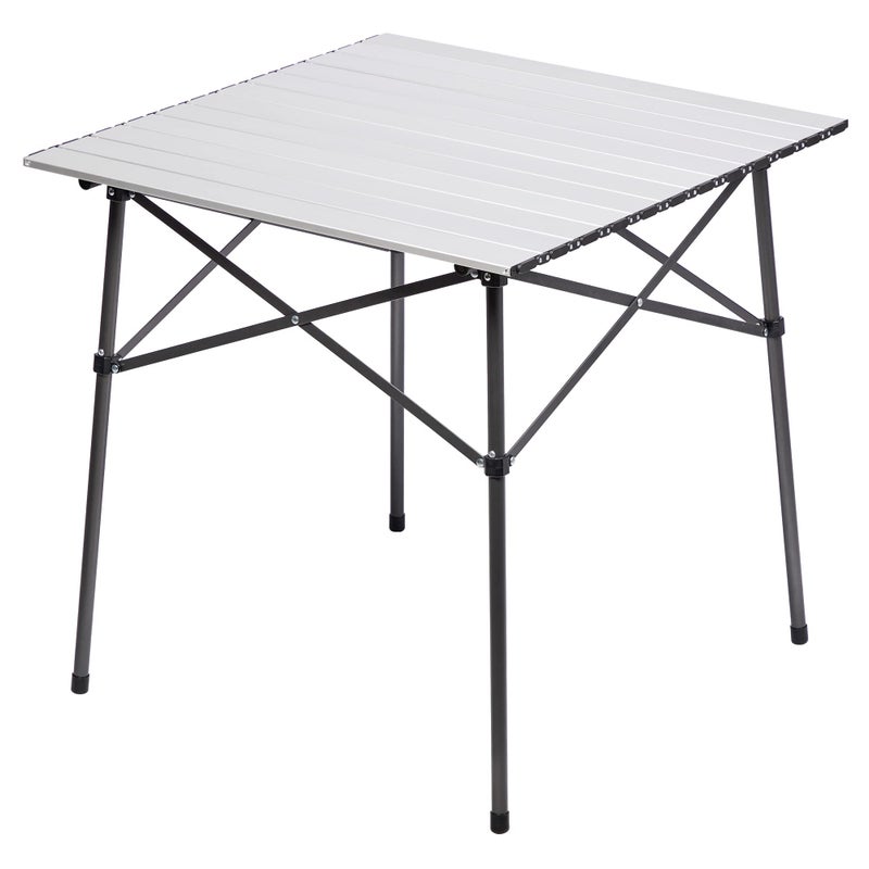 Portal Lightweight Aluminum Folding Square Table Roll Up Top 4 People Compact Table with Carry Bag for Camping Picnic Backyards BBQ Silver - Image 2