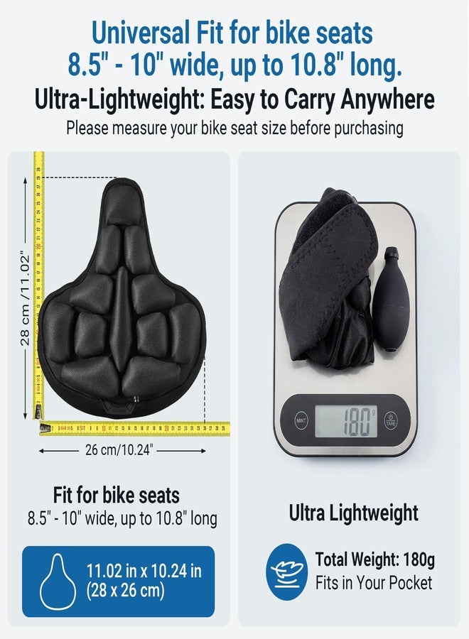 DAWAY F1 3D Inflatable Air Bike Seat Cushion Cover – Large, Wide Bike Saddle Cover, Shock-Absorbing & Breathable Adjustable Comfort Pad for Peloton, Road, Mountain, Indoor Outdoor Bikes, 11" x 10.24" - Image 5