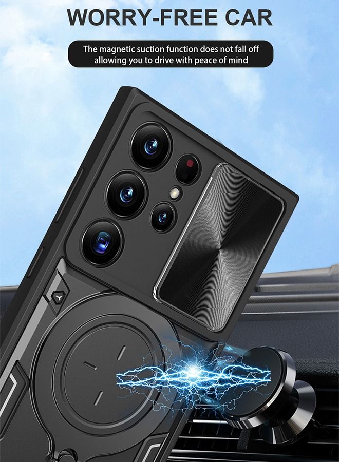 DUNISO Samsung Galaxy S23 Ultra Phone Case 6.8 Inch Sliding Camera Cover Anti-drop Multi-layer Design Phone Cover with Magnetic Stand [Compatible with Magsafe] for Galaxy S23 Ultra - Image 5