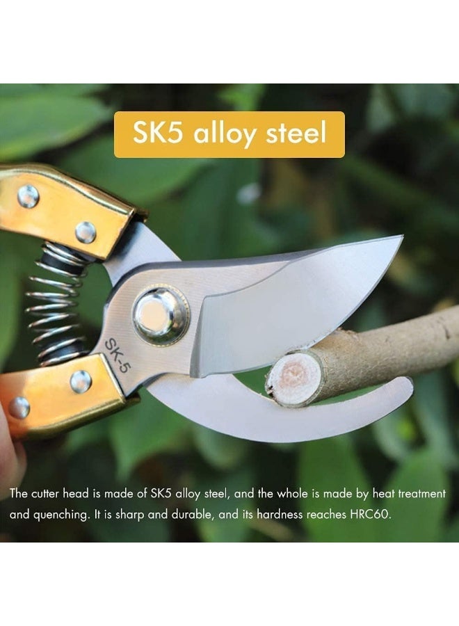 Generic 8-Inch Stainless Steel Pruning Shears – Professional Sharp Garden Secateurs with Spring-Loaded Comfort Handles  - Image 4