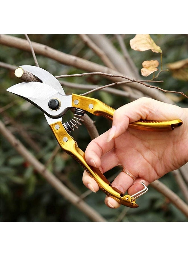 Generic 8-Inch Stainless Steel Pruning Shears – Professional Sharp Garden Secateurs with Spring-Loaded Comfort Handles  - Image 3