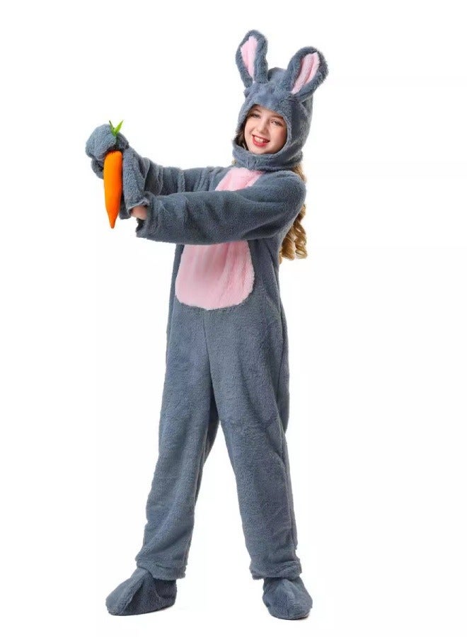 Rabbit cosplay costume children's gray rabbit costume animal holiday party cos costume - Image 2