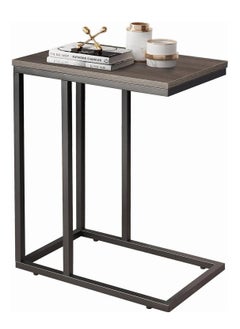 Chulovs Side Table, C Shaped End Table for Couch, Sofa and Bed, Large Desktop C Table for Living Room, Bedroom, Bedside MDF 48x30x61 cm Black  - Image 1