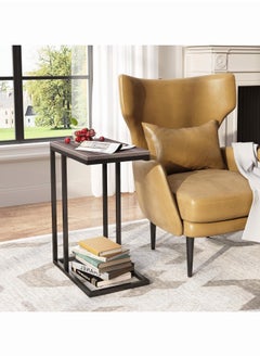 Chulovs Side Table, C Shaped End Table for Couch, Sofa and Bed, Large Desktop C Table for Living Room, Bedroom, Bedside MDF 48x30x61 cm Black  - Image 2