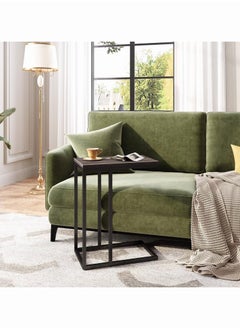 Chulovs Side Table, C Shaped End Table for Couch, Sofa and Bed, Large Desktop C Table for Living Room, Bedroom, Bedside MDF 48x30x61 cm Black  - Image 5