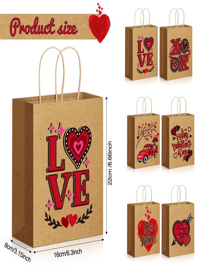 Funrous 36 Pack Valentine's Day Paper Gift Bags with Handle Valentines Candy Bags, Goodie Bags Valentine's Day Party Favors for Funny Gift Exchange Novelty Giving Wrapping - Image 2