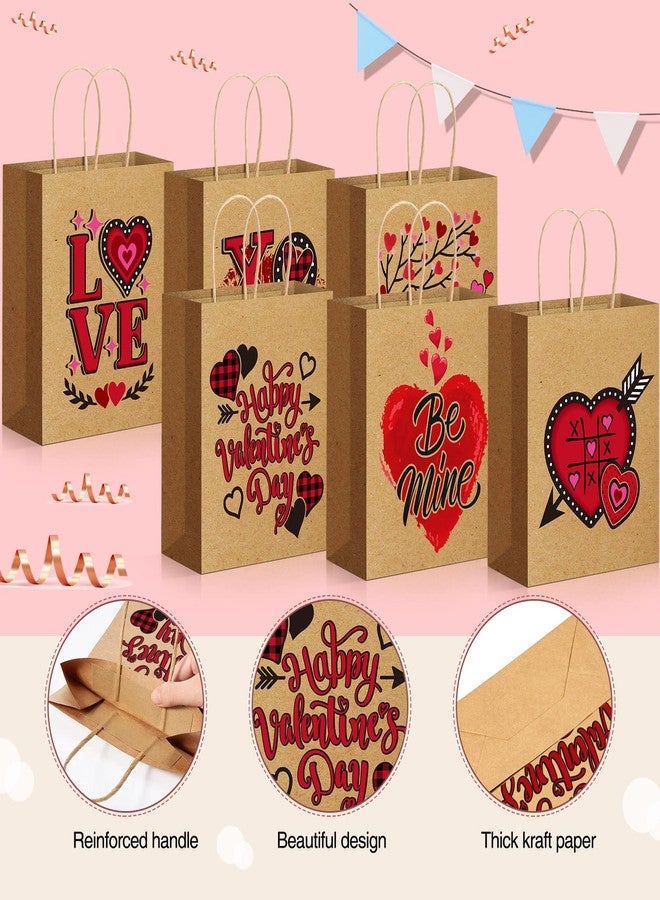 Funrous 36 Pack Valentine's Day Paper Gift Bags with Handle Valentines Candy Bags, Goodie Bags Valentine's Day Party Favors for Funny Gift Exchange Novelty Giving Wrapping - Image 3
