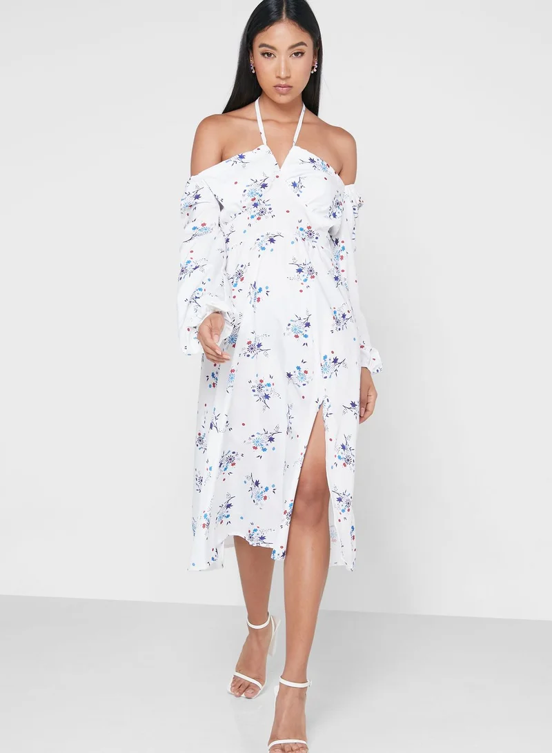 ELLA Empire Waist Slit Dress