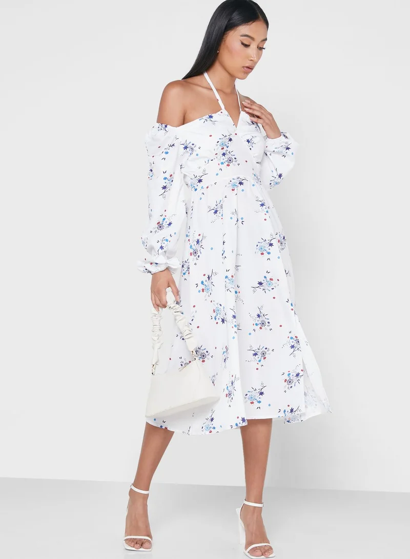 ELLA Empire Waist Slit Dress