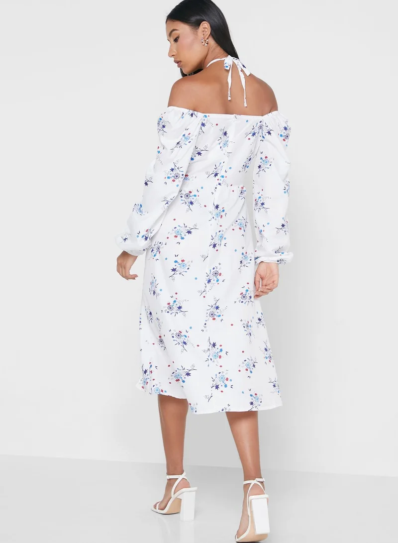 ELLA Empire Waist Slit Dress
