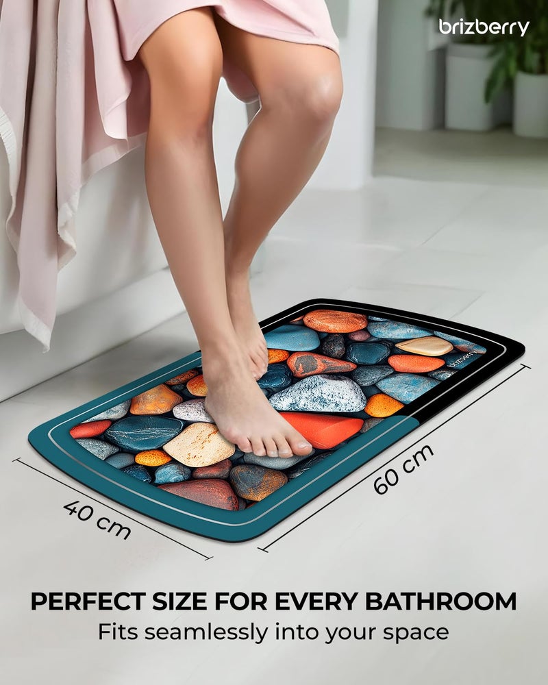 Brizberry Quick-Dry Non-Slip Bath Mat, Easy to Clean, Durable, Anti-Skid Rug, Door, Floor mat, Water Soaking Absorbent Mat for Bathroom, Kitchen, Home, Office 40x60cm (Design 8) - Image 3