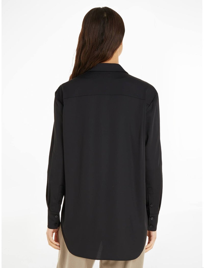 CALVIN KLEIN Relaxed Crepe Shirt - Image 3