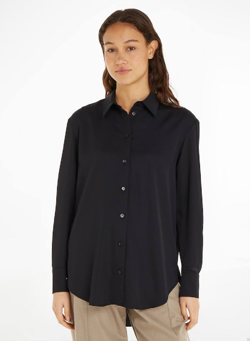 CALVIN KLEIN Relaxed Crepe Shirt - Image 1