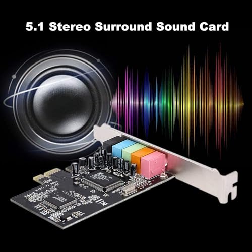 Tobo PCIe 5.1 Internal Sound Card for PC Windows 10 with Low Profile Bracket, 3D Stereo PCI-e Audio Card, CMI8738 Chip 32/64 Bit Sound Card PCI Express Adapter TD-749PC - Image 3