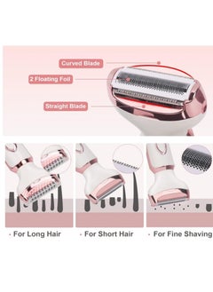 OASIS-TH Electric Razor for Women 4 In 1 Electric Epilator Hair Shaver USB Rechargeable Cordless Hair Removal Set Painless Hair Trimmer for Bikini Area Nose Armpit Underarms Nose Eyebrow Body Hair  - Image 3