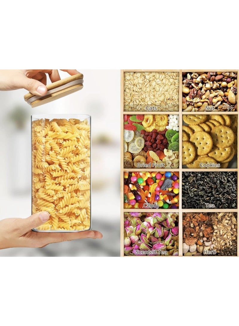 توكو طقم 7 عبوات تخزين طعام محكمة الإغلاق | بلاستيك خالٍ من BPA مع أغطية خشب بامبو | منظم مثالي للمطبخ والمخزن للحبوب والدقيق والسكر والقهوة والشاي والمزيد - Image 4