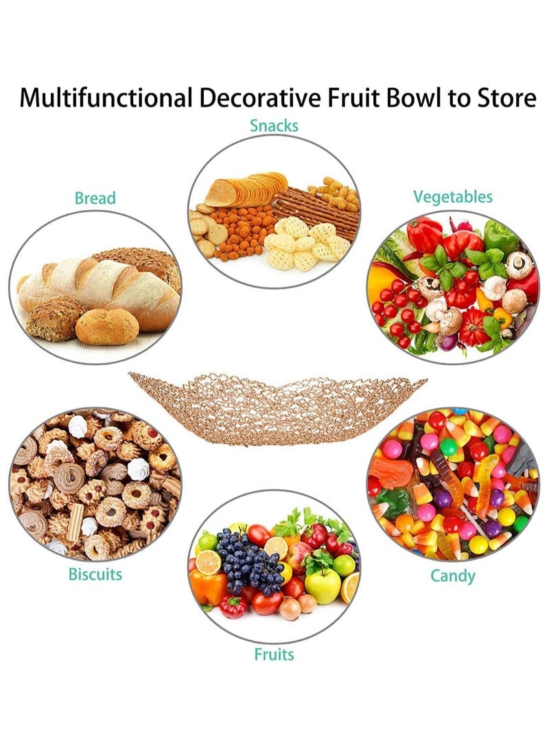 SYOSI Decorative Bowls for Home Decor and Centerpieces   Gold Vegetable Fruit Bowl for Kitchen Counter, Table Centerpieces for Dining Room and Living Room Decor, Fruit Basket for Kitchen Large - Image 4