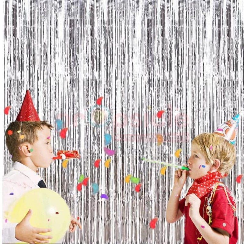 Propsicle 3ft x 6ft Silver Foil Fringe Curtains, Pack of 4 - Tinsel Backdrop for Birthday Decoration, Bachelorette, Baby Shower, Anniversary, Photo Booth - Image 4