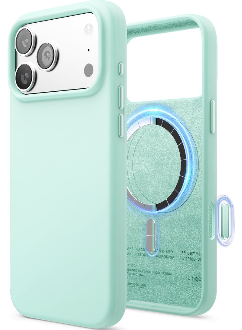 Elago Magnetic Liquid Silicone for iPhone 17 Pro MAX case cover [Camera Control Button Cover] compatible with MagSafe Shockproof - Aqua Sky - Image 1