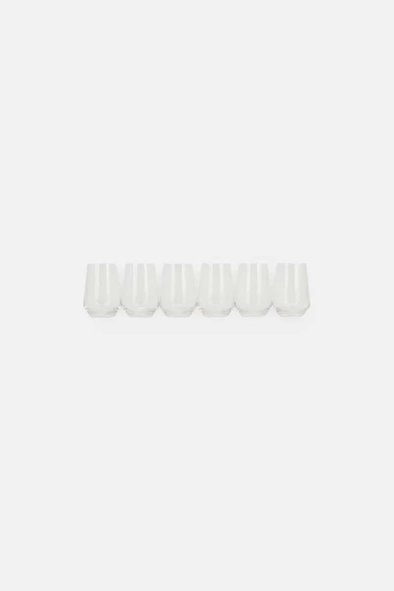 Muy Mucho Ovenza 6 Pcs Glass Cups Set 260ml, Transparent