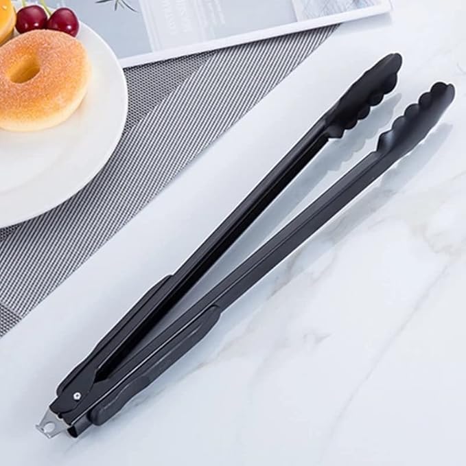 Yopple BBQ Cooking Tongs, Stainless Steel Food Tong, Heat-Resistant Grip, Multi-Purpose for Grill, Salad, Buffet, Kitchen & Outdoor Barbecue, Easy to Use - Image 1