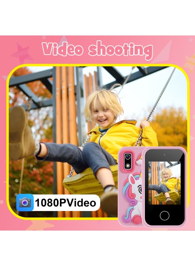 Twisoo Toddler Toy Phone with Touch Screen, Kids Play Phone with Music Player, Learning Games and Dual Cameras, Educational Pretend Smartphone Toy for Toddlers (Pink) - Image 5