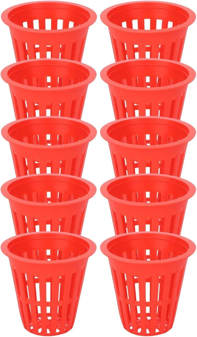 Meridian Growing Net Cup Reusable Hydroponics Grow Cup 10 Pieces Red - CT - Image 1